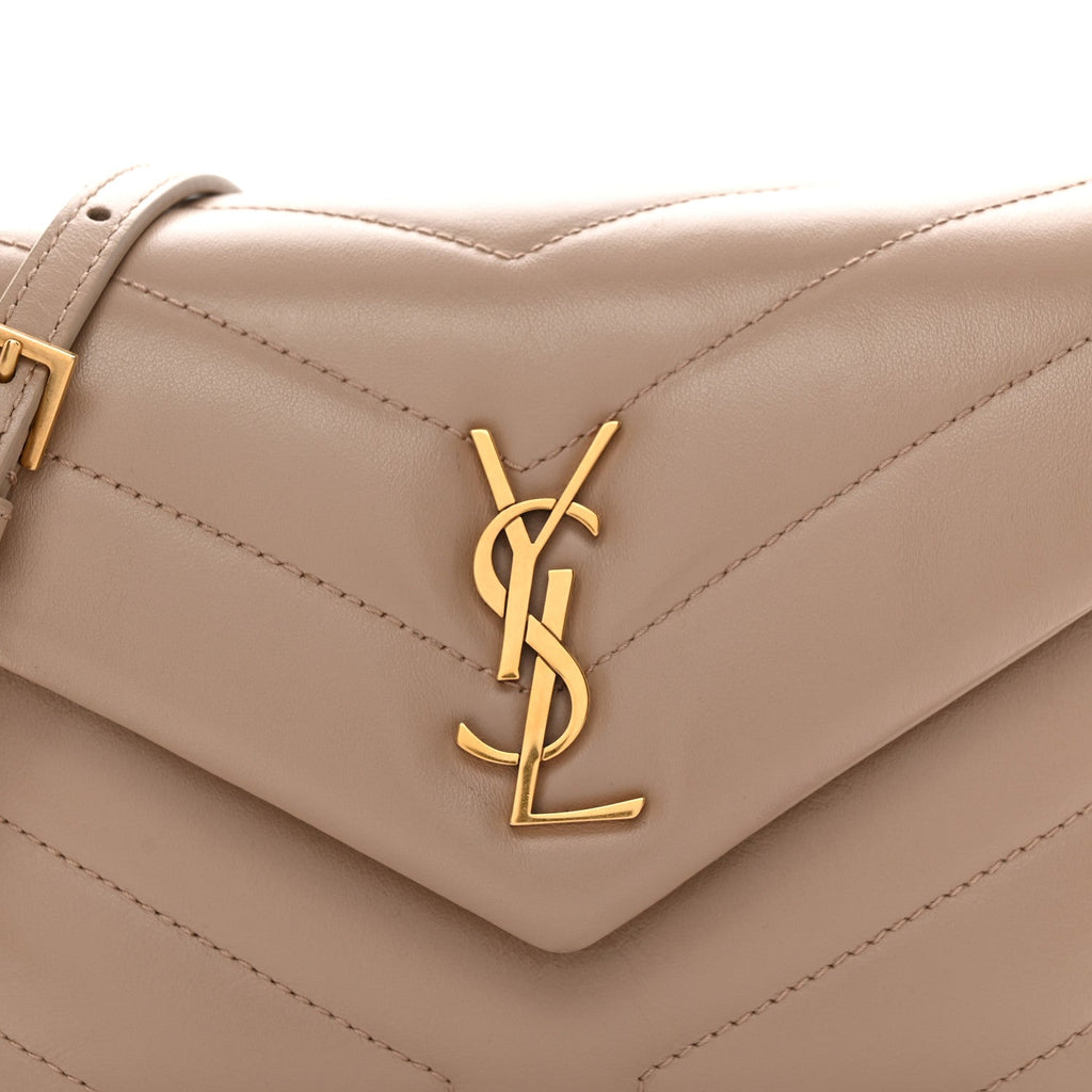 Calfskin Y Quilted Monogram Toy Loulou Crossbody Bag Dark Beige