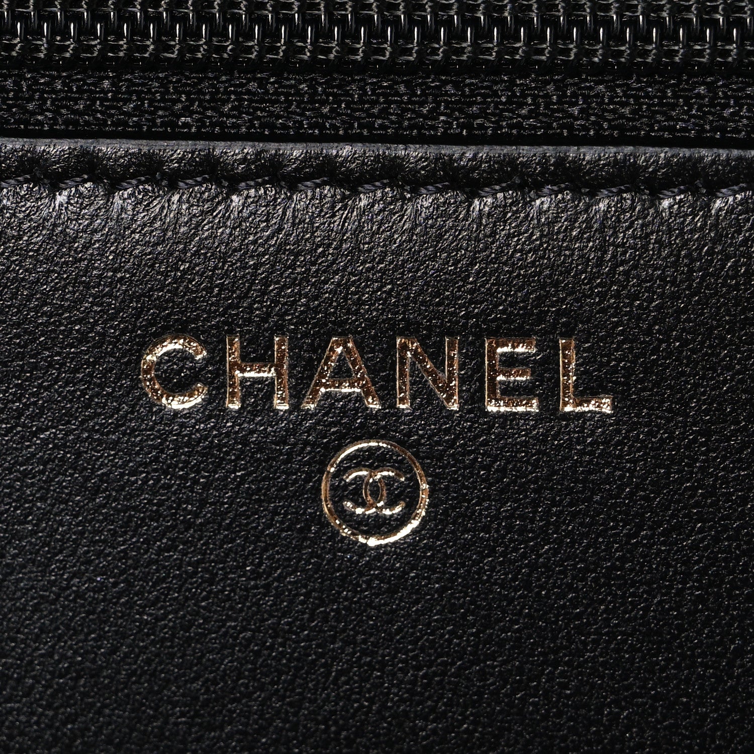 Lambskin Quilted Trendy CC Wallet On Chain WOC Black