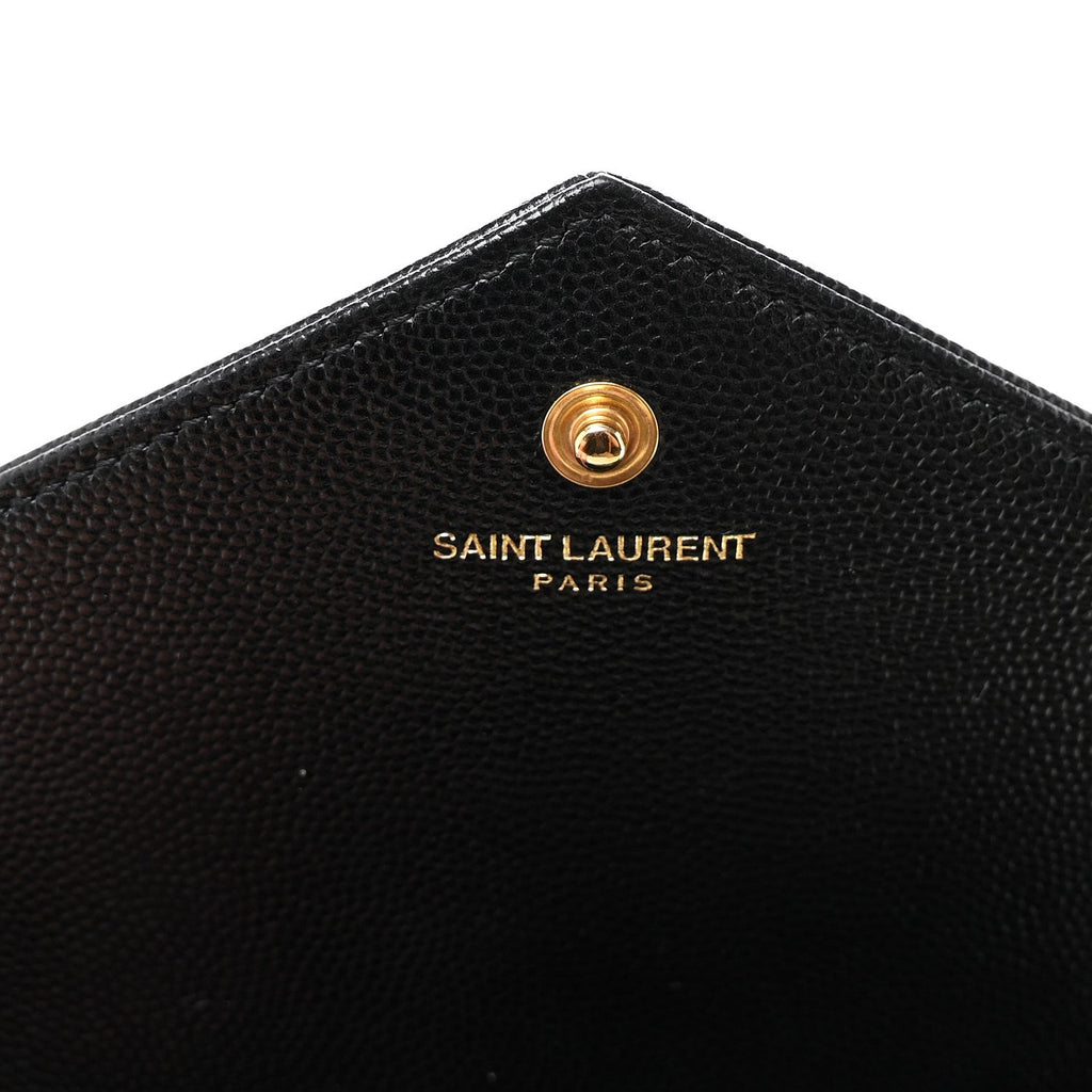 Grain De Poudre Matelasse Chevron Monogram Chain Wallet Black