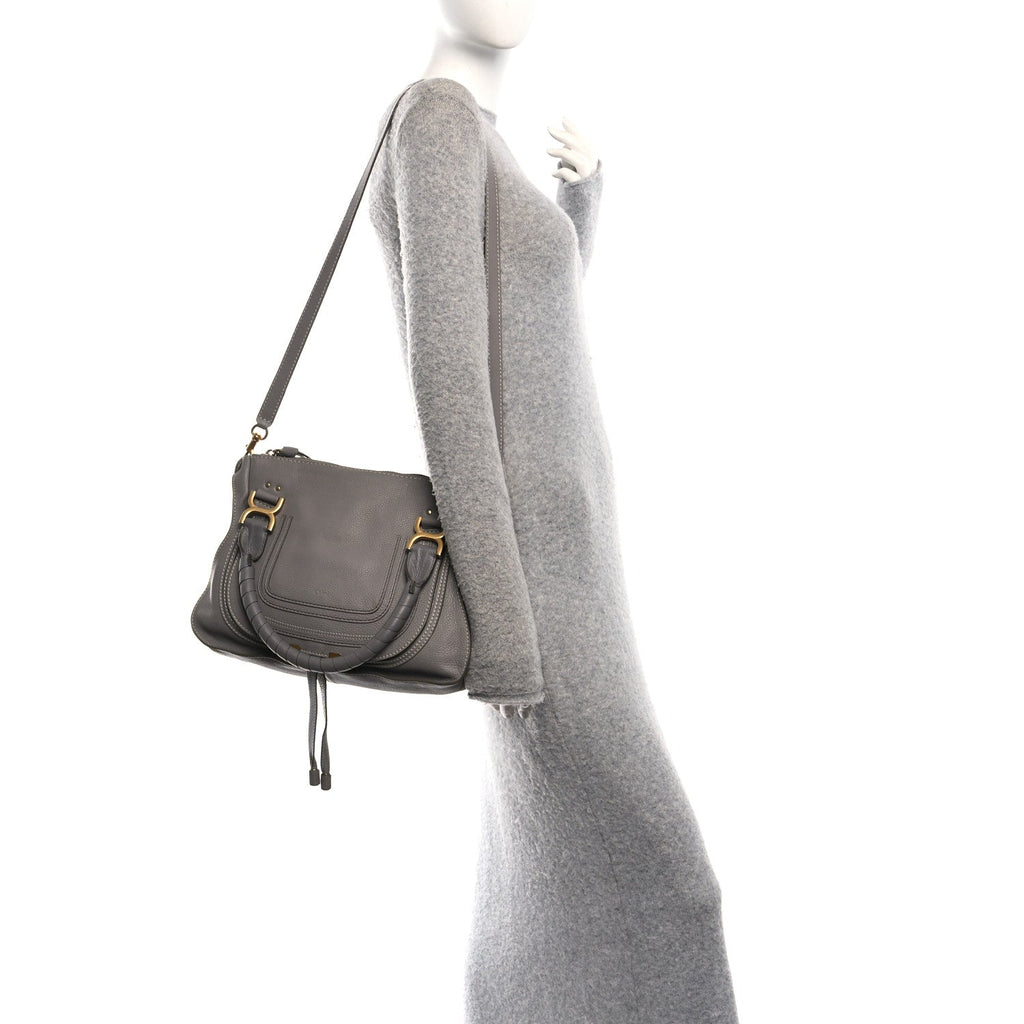 Calfskin Medium Marcie Satchel Cashmere Grey
