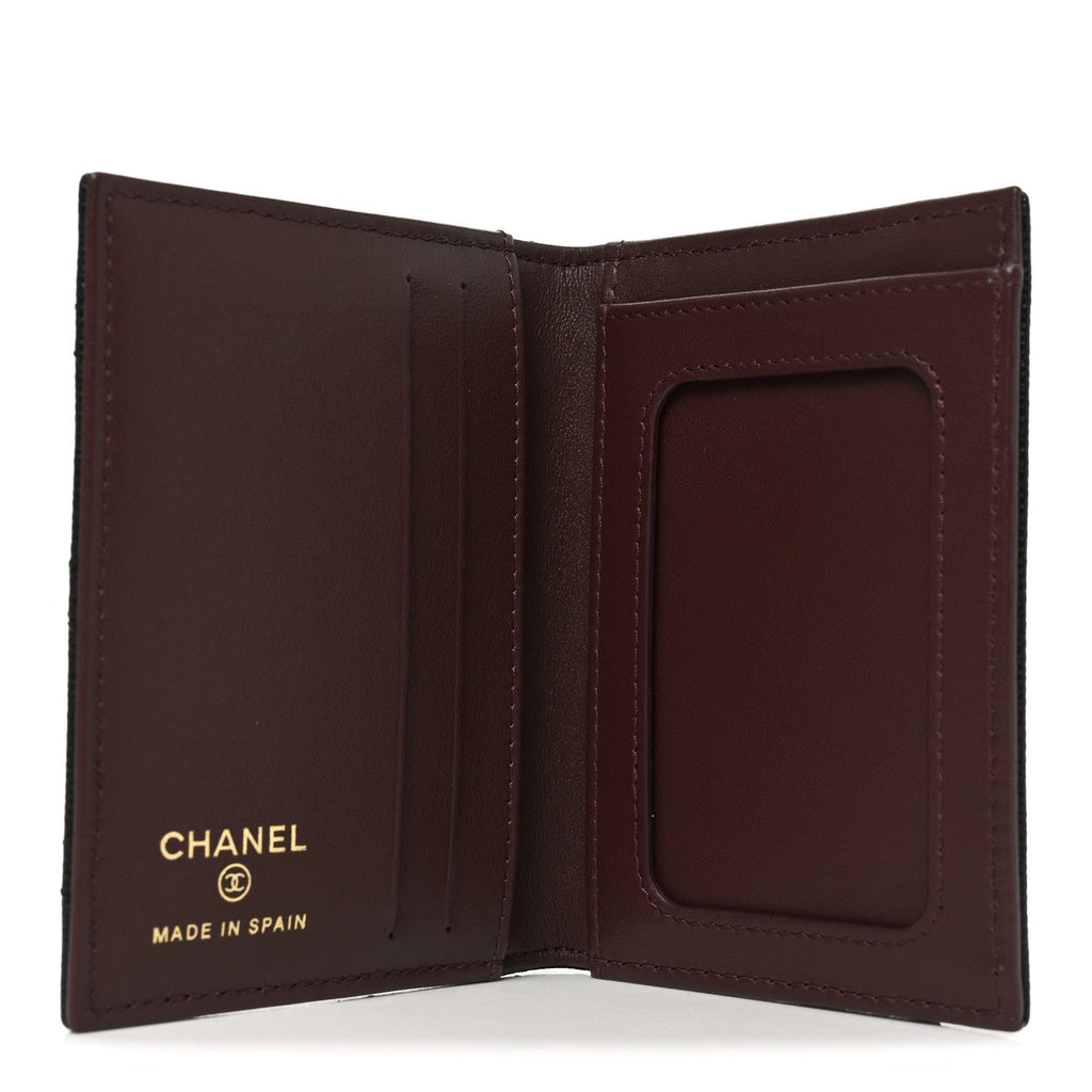 Caviar Quilted Card Holder Wallet Black