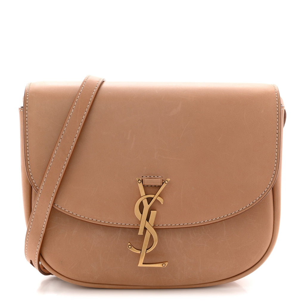 Smooth Vintage Calfskin Monogram Medium Kaia Satchel Gold
