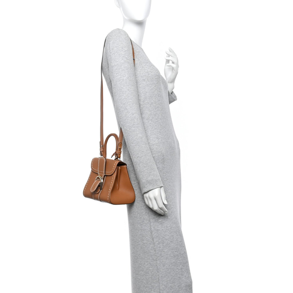 Grained Rodeo Calfskin Surpique Mini Brillant Satchel Vegetal Ivory