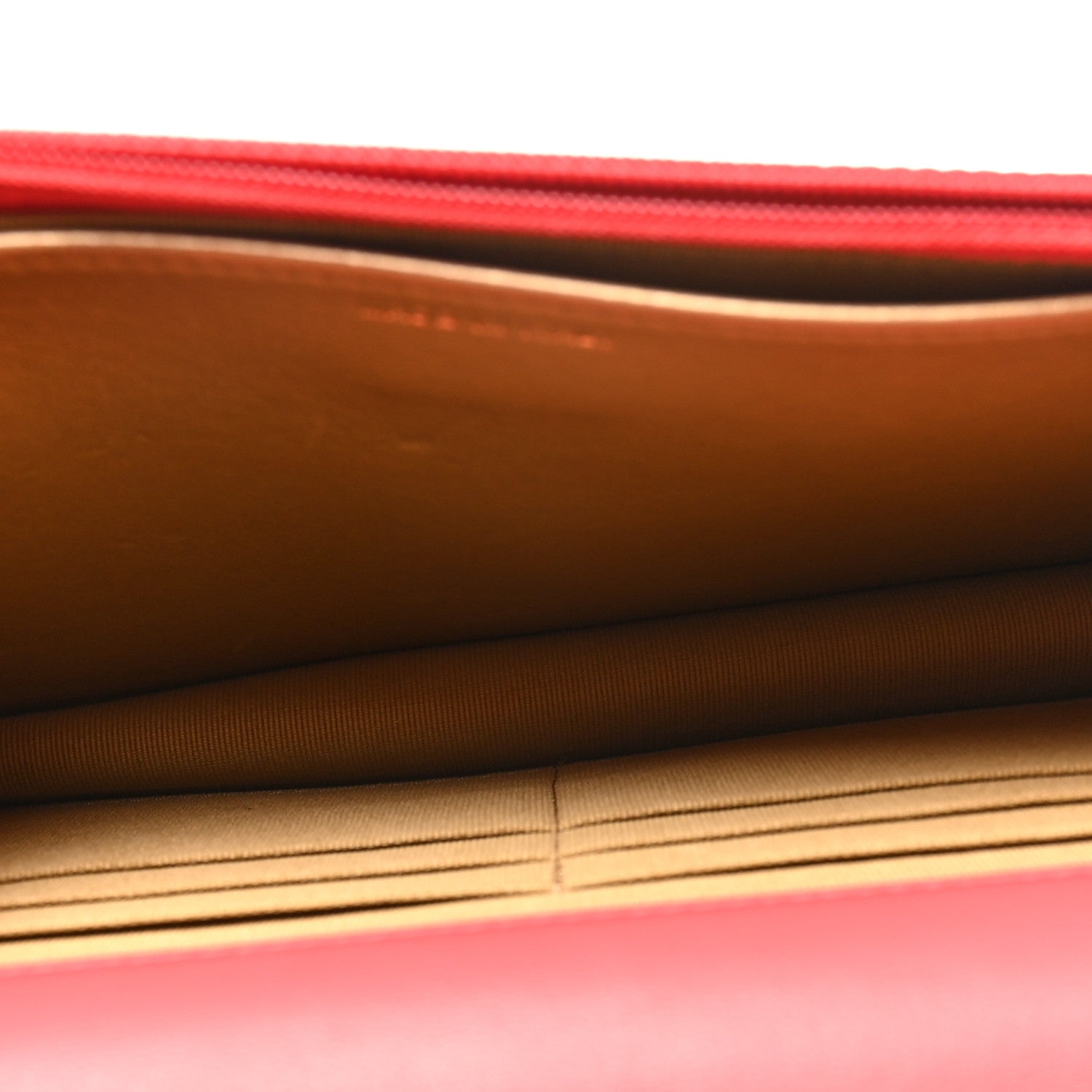 Lambskin Quilted CC Pearl Crush Wallet On Chain WOC  Red
