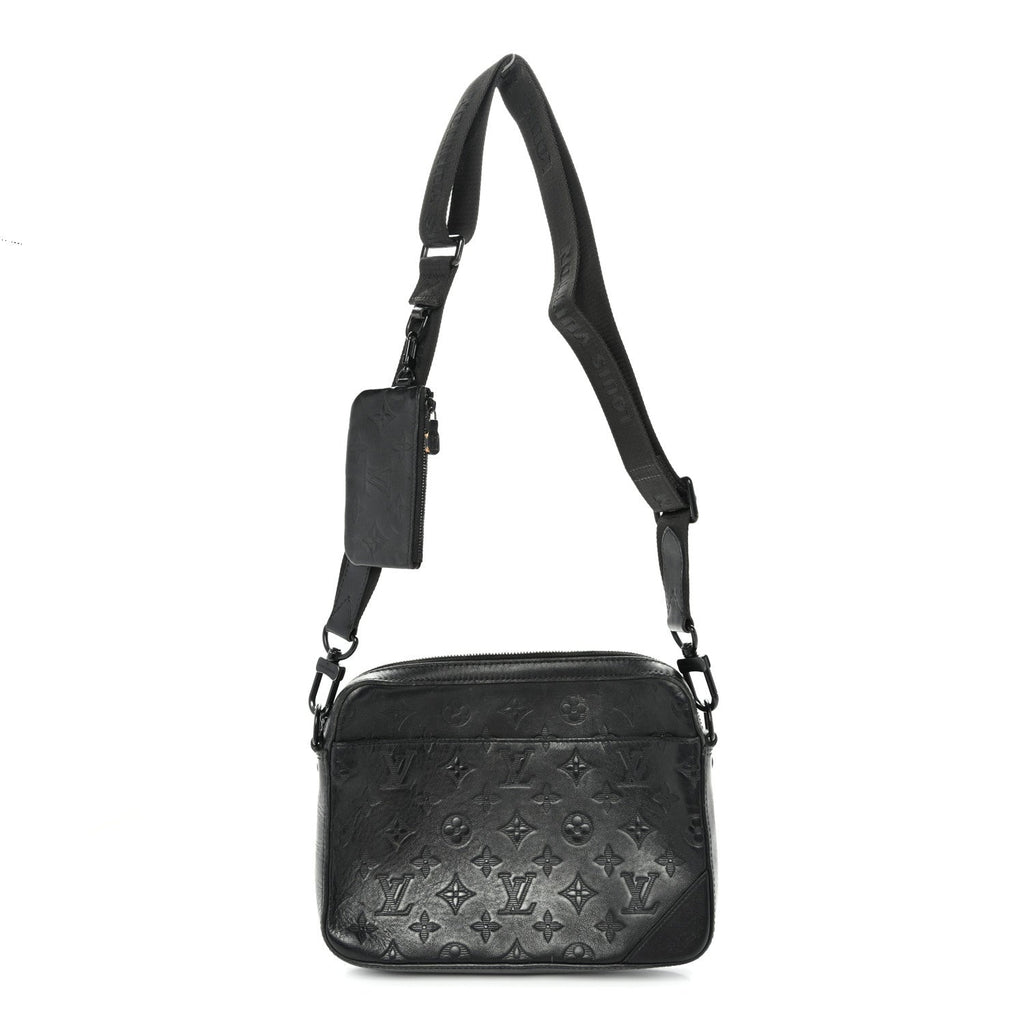Calfskin Monogram Shadow Duo Messenger Black