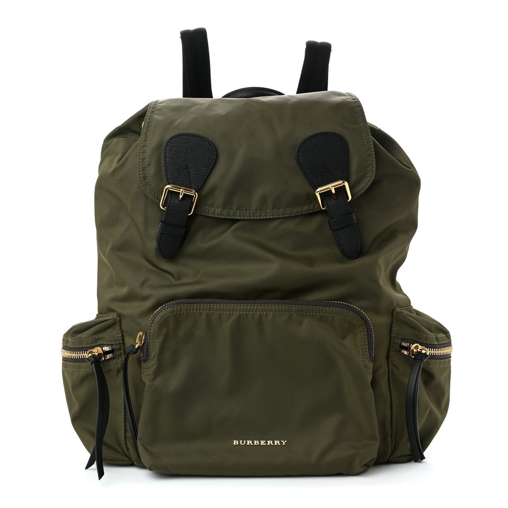 Nylon Large Rucksack Backpack  Canvas Green