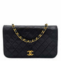 CHANEL Quilted Lambskin Push Lock Small Single Flap Back