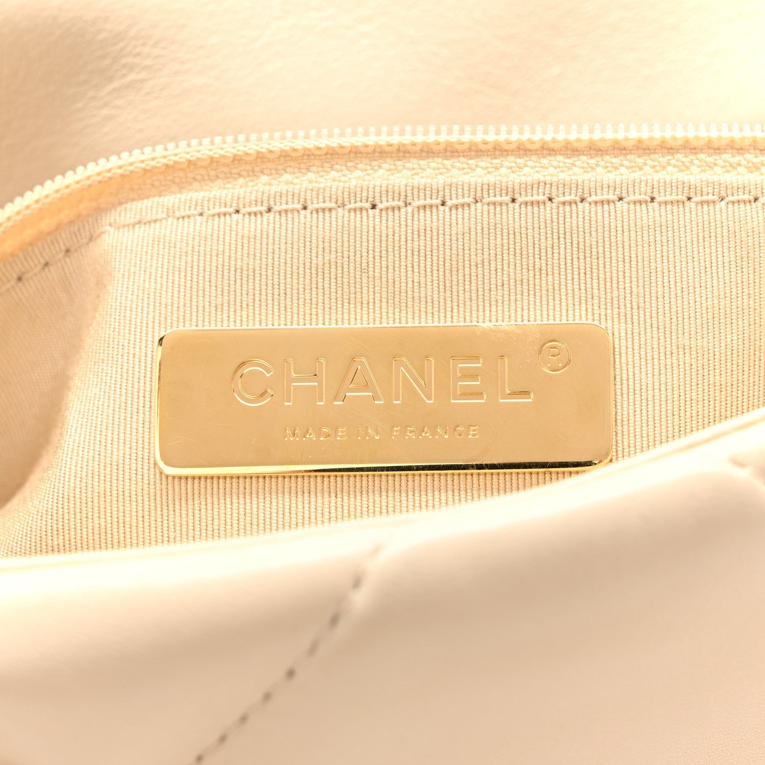 Lambskin Quilted Medium Chanel 19 Flap Light Beige