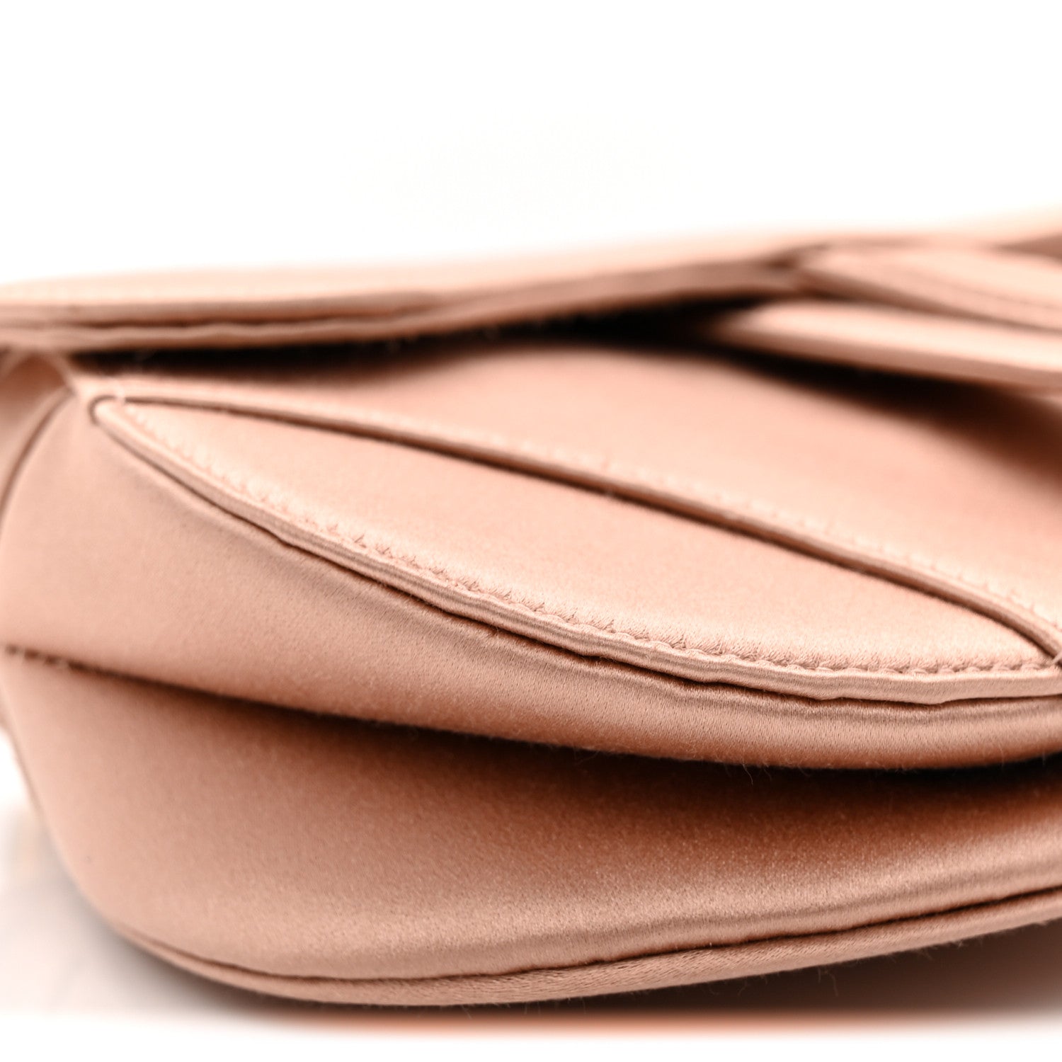 Satin Crystal Mini Saddle Bag Powder Beige