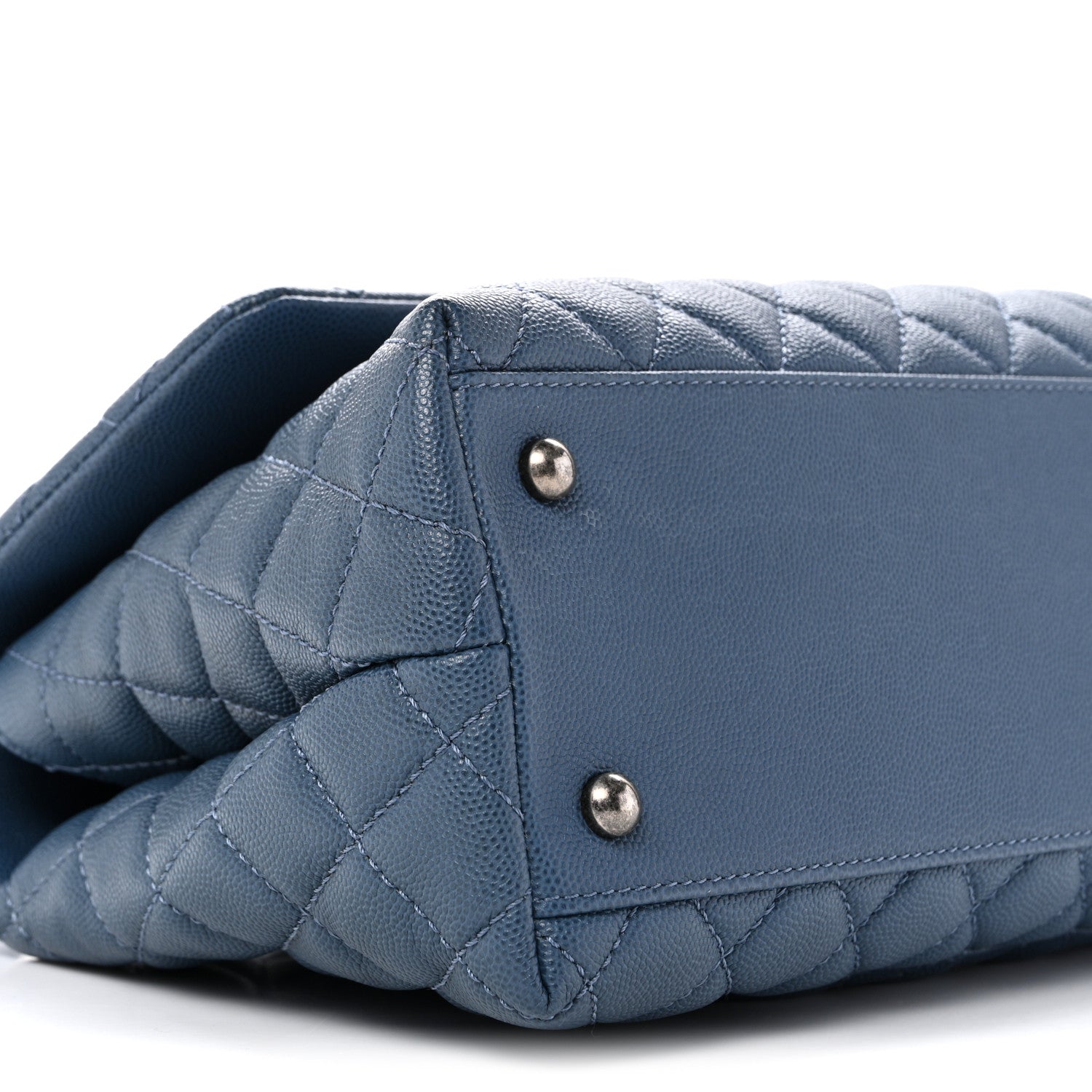 Caviar Quilted Small Coco Handle Flap Blue