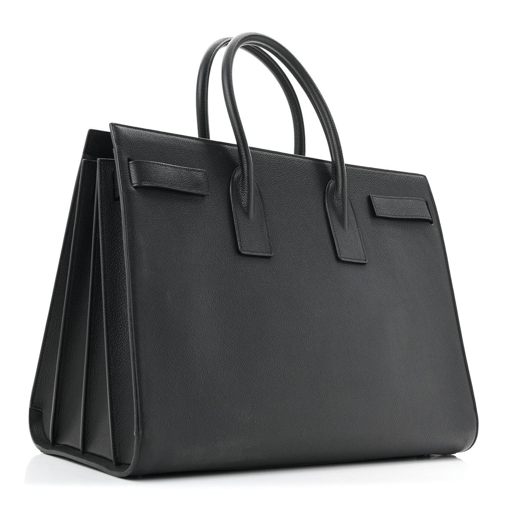 Grained Calfskin Large Sac De Jour Carryall Black
