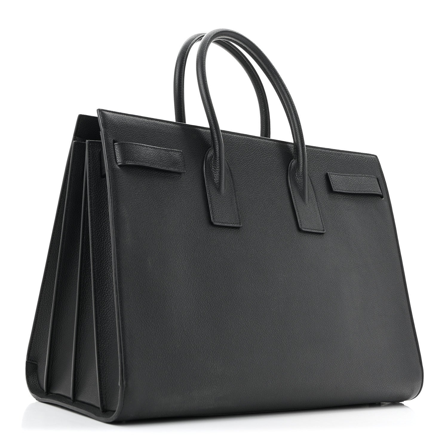 Grained Calfskin Large Sac De Jour Carryall Black