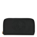 Caviar CC Timeless Large Zip Around Wallet Black