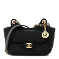 Jersey Quilted Small Wavy CC Hobo Black