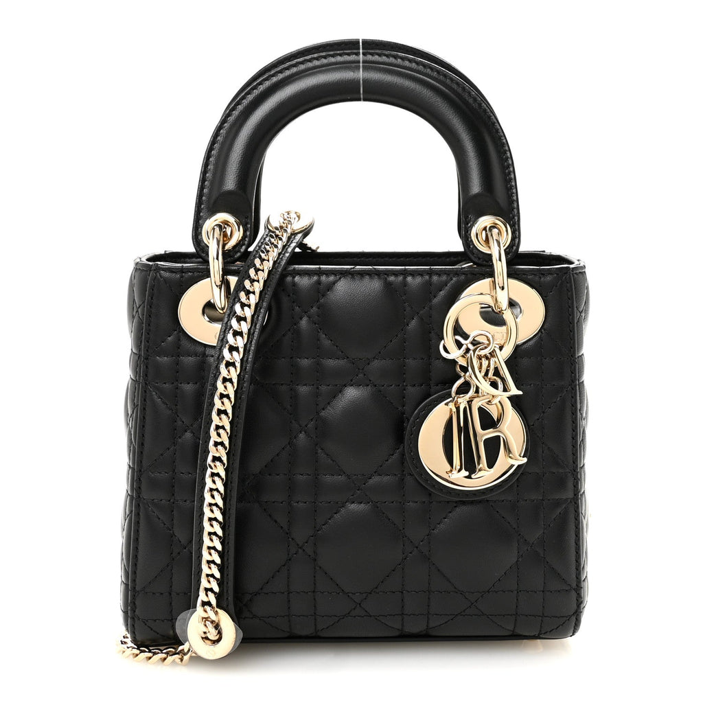 Lambskin Cannage Mini Lady Dior Black