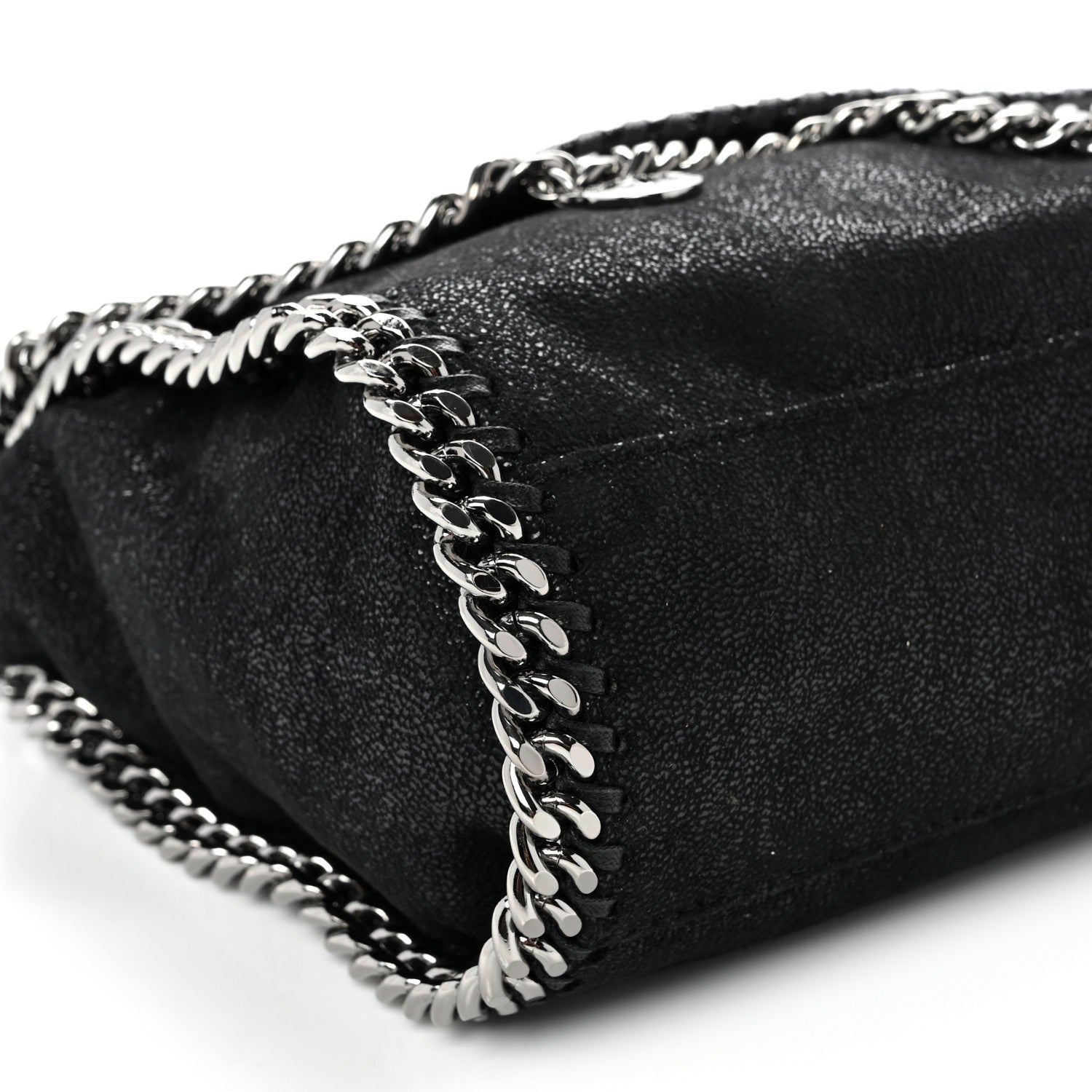 Shaggy Deer Mini Falabella Fold Over Tote Black