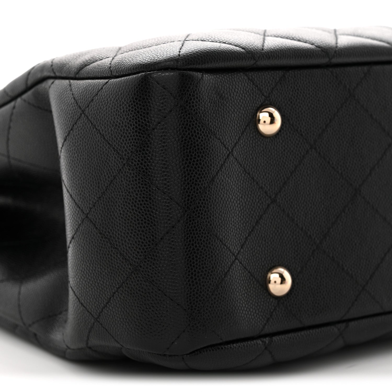 Caviar Quilted Shopping Tote Black Black