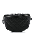 Calfskin Quilted Uniform Waist Belt Bag Black