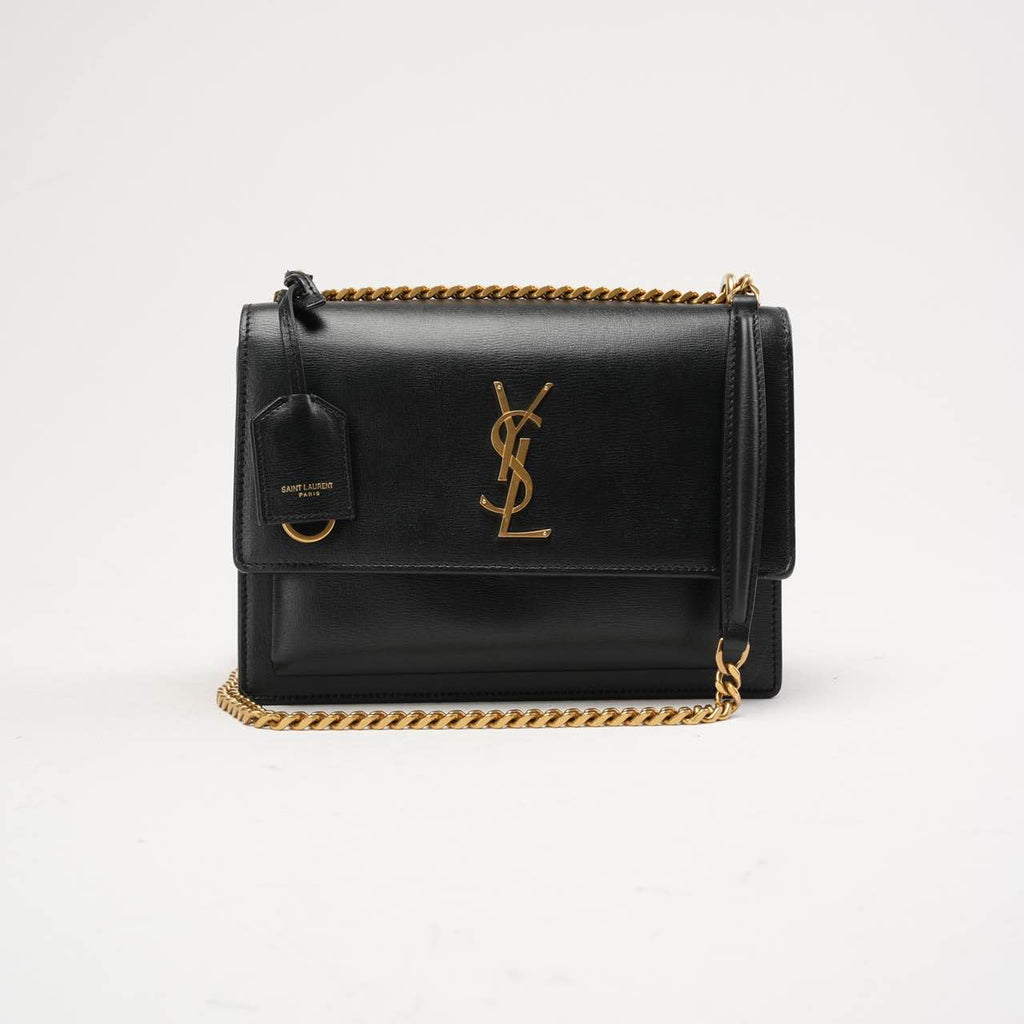 Saint Laurent Medium Monogram Sunset Calfskin Black 2018