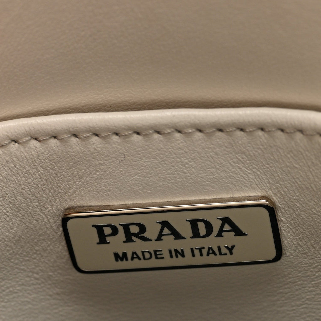 Spazzolato Triangle Small Double Handle Crossbody Tote White