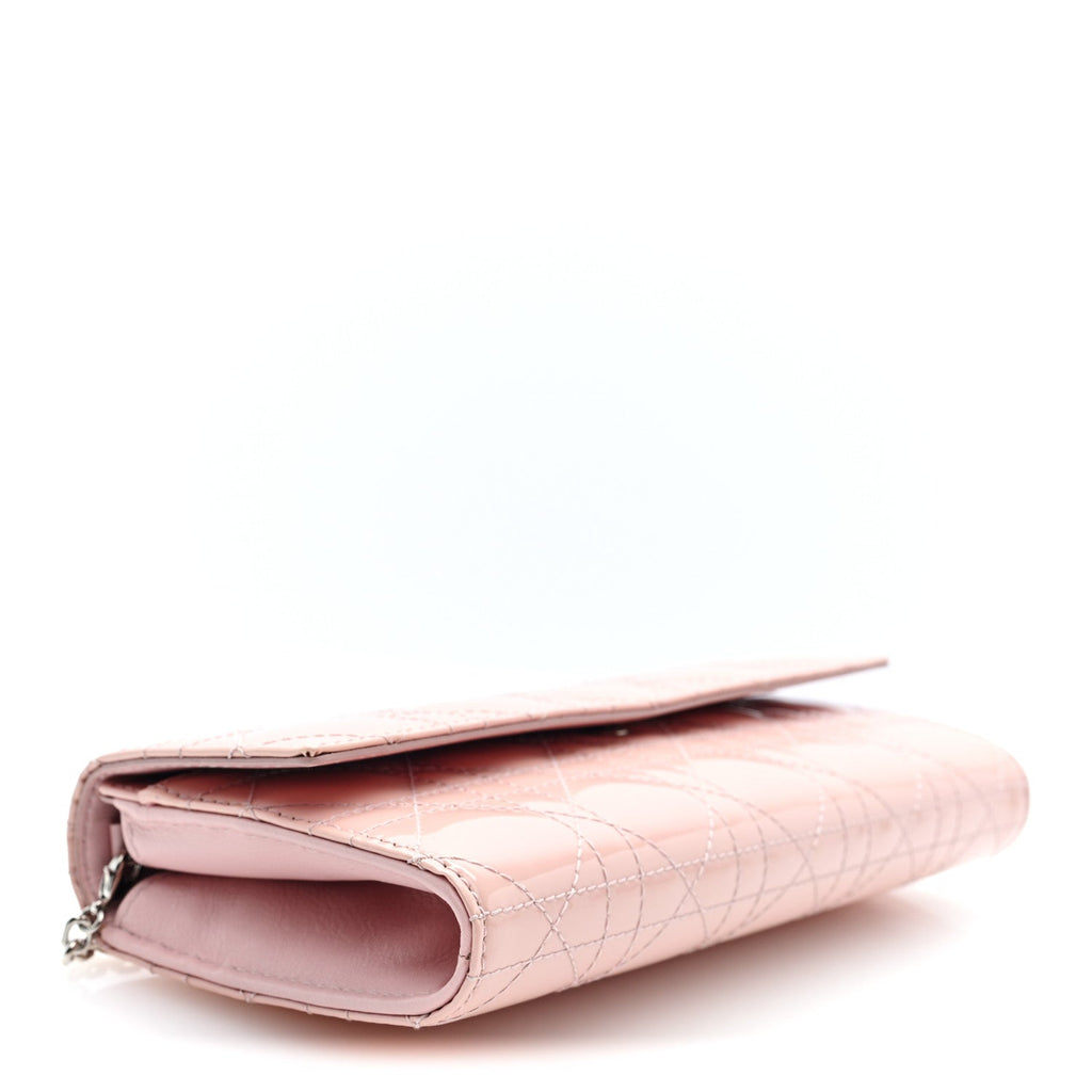 Patent Cannage Lady Dior Rendezvous Wallet On Chain Rose