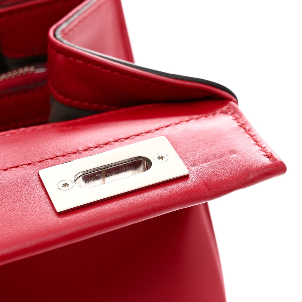Shibuya Calfskin Medium Zumi Top Handle Bag Hibiscus Red