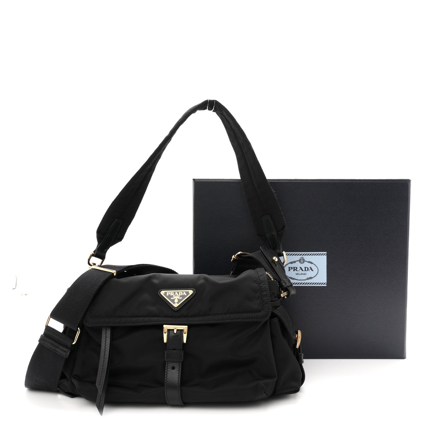 Re-Nylon Medium Explore Shoulder Bag Black