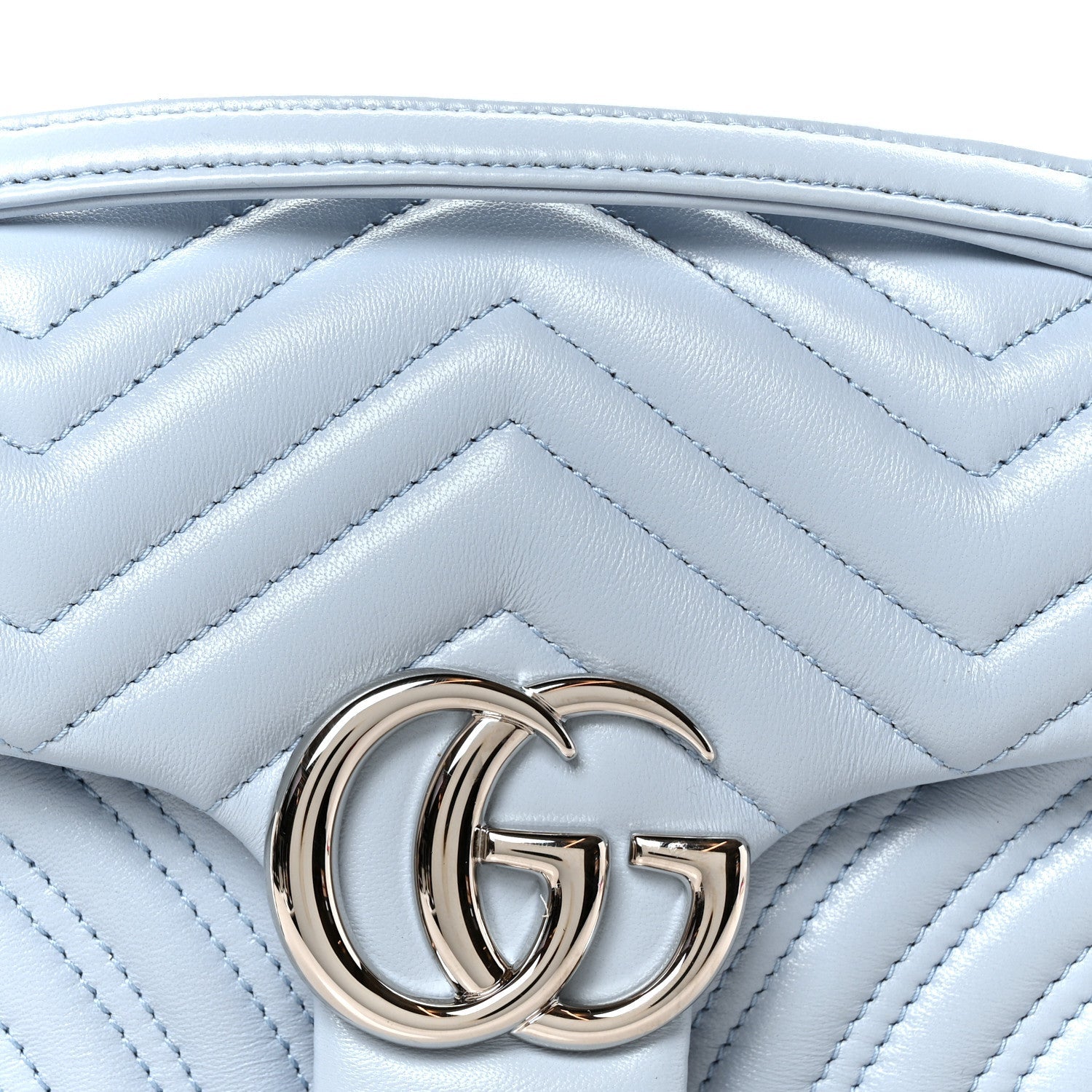 Calfskin Matelasse Medium GG Marmont Shoulder Bag Porcelain Light Blue