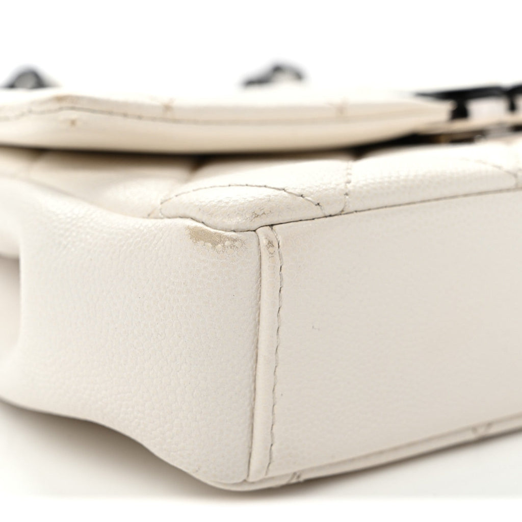 Caviar Quilted My Everything Small Flap White Black