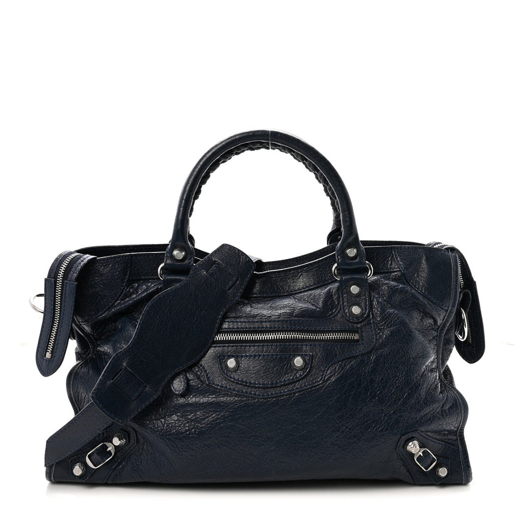 Agneau Giant 12 Silver Hardware City Bleu Obscur