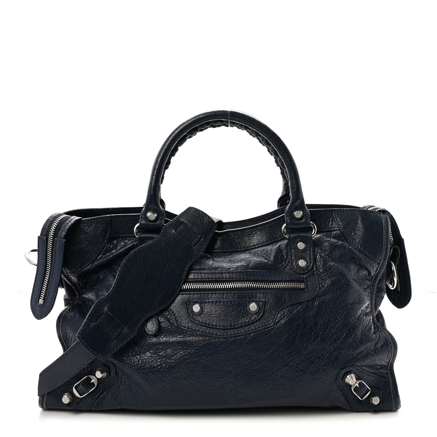 Agneau Giant 12 Silver Hardware City Bleu Obscur