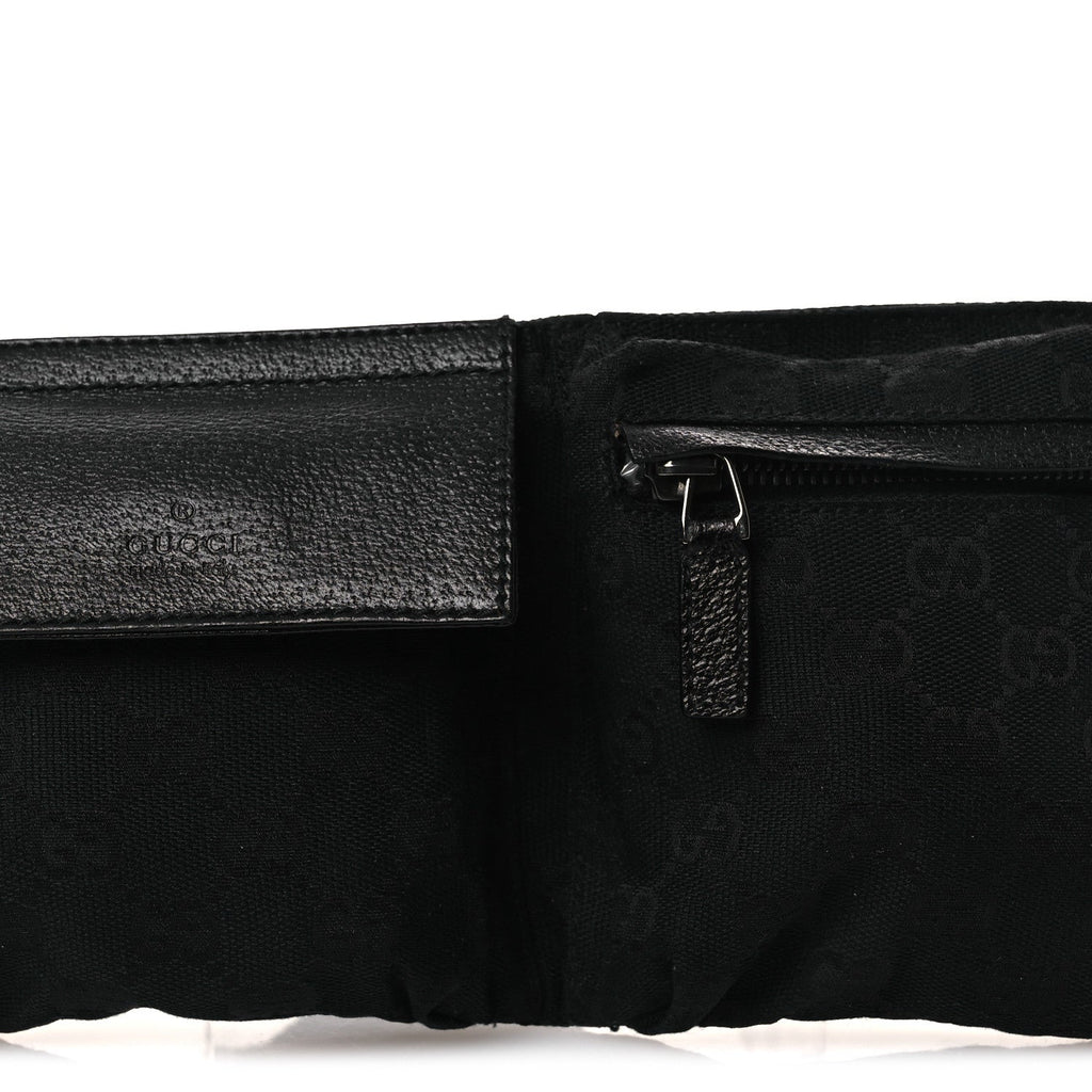 GG Monogram Double Pocket Belt Bag Black