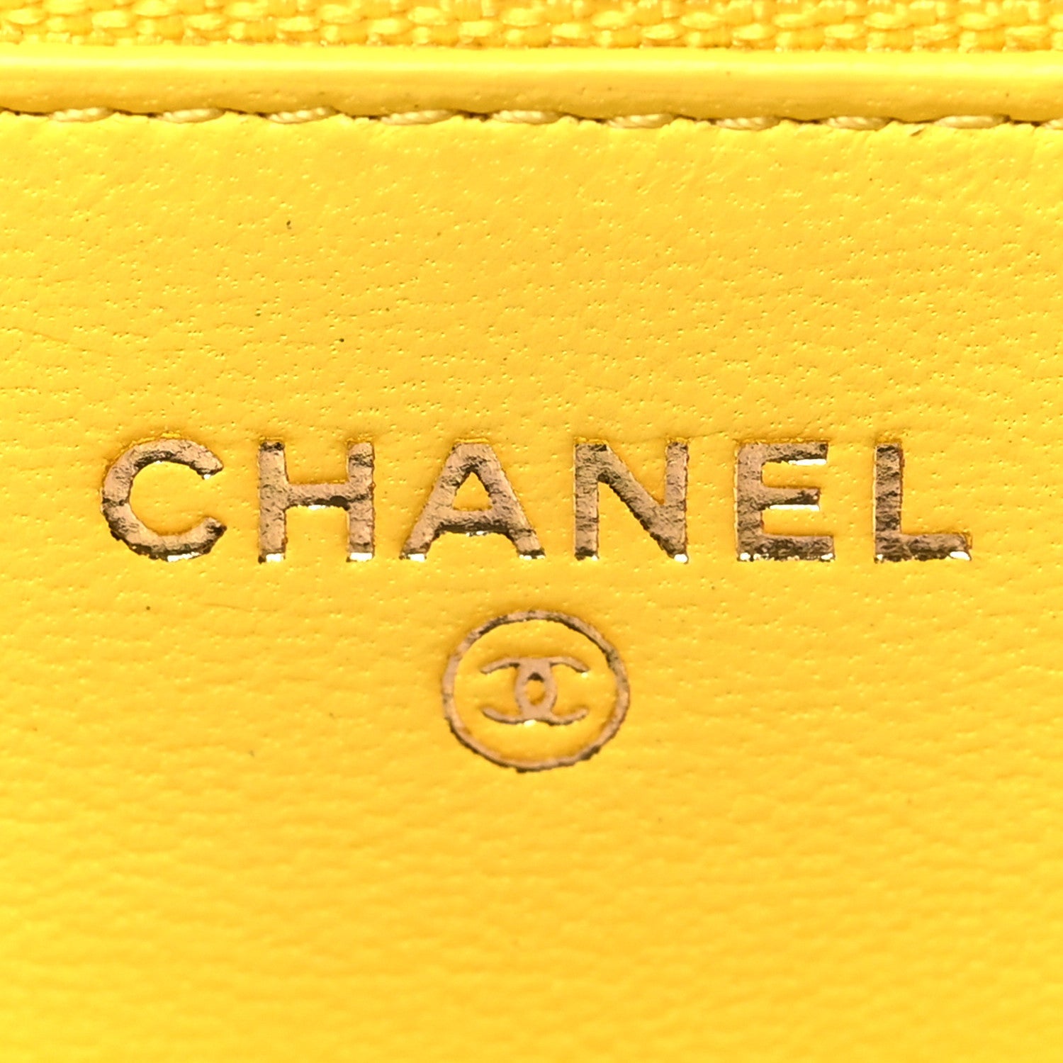Lambskin Quilted Wallet on Chain WOC Yellow