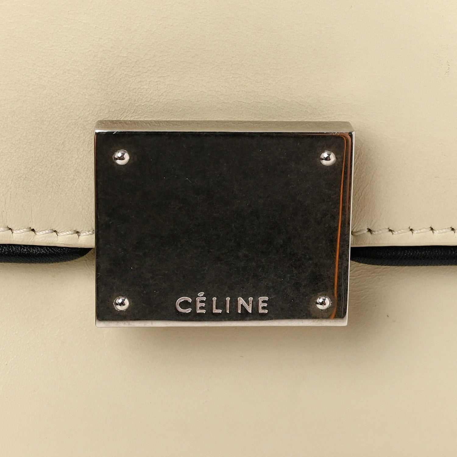 Smooth Calfskin Small Trapeze White Black