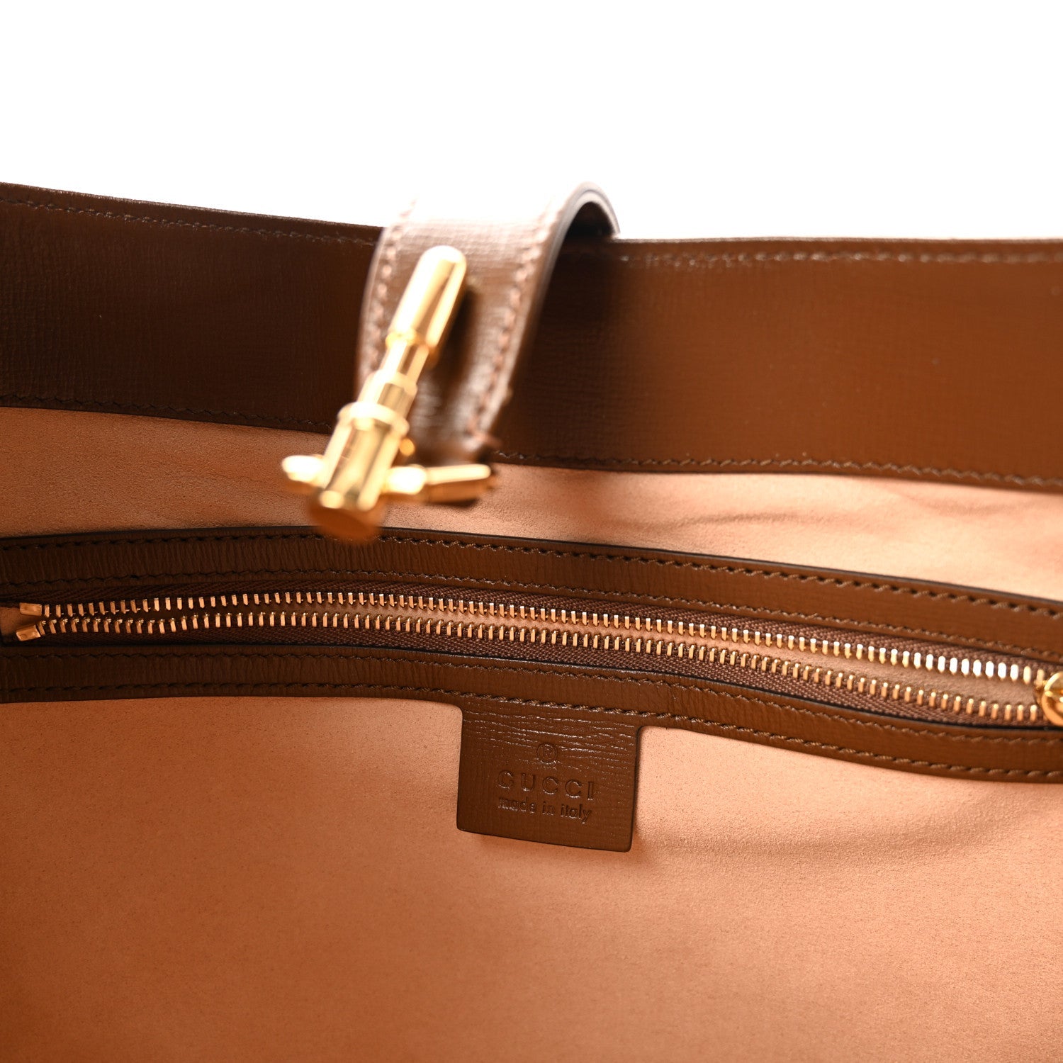 GG Supreme Monogram Azalea Calfskin Web Medium Jackie 1961 Hobo Beige Ebony Brown Sugar