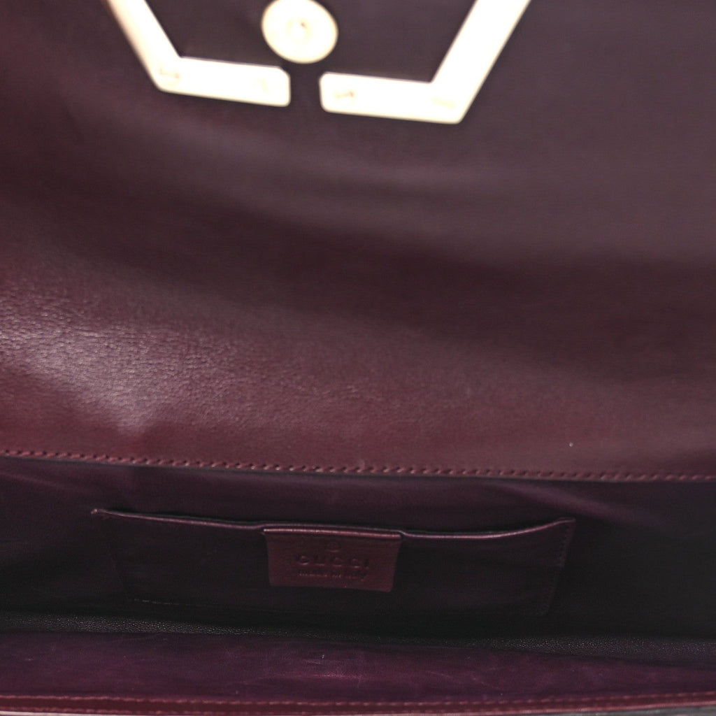 Snakeskin G Night Clutch Burgundy Black
