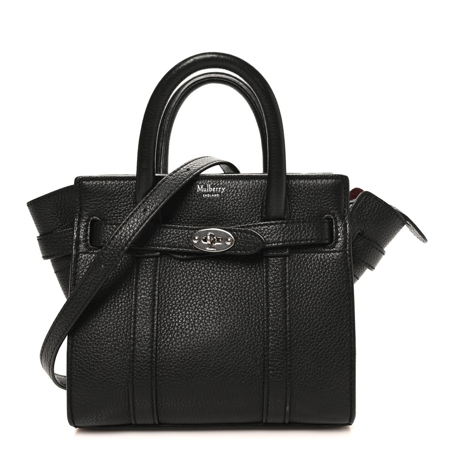 Small Classic Grain Micro Bayswater Zip Tote Black