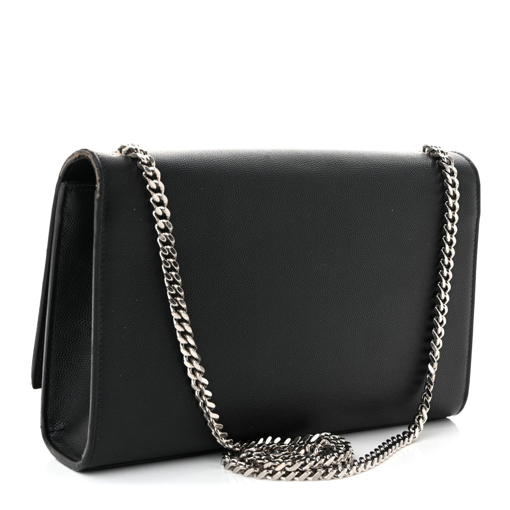 Grain De Poudre Medium Classic Monogram Kate Satchel Black