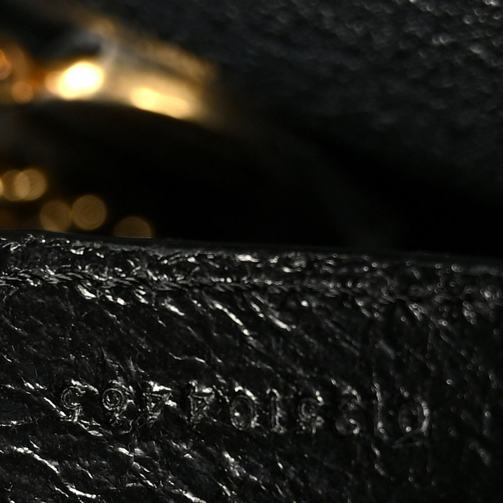 Grained Calfskin Small Spin Tote Black