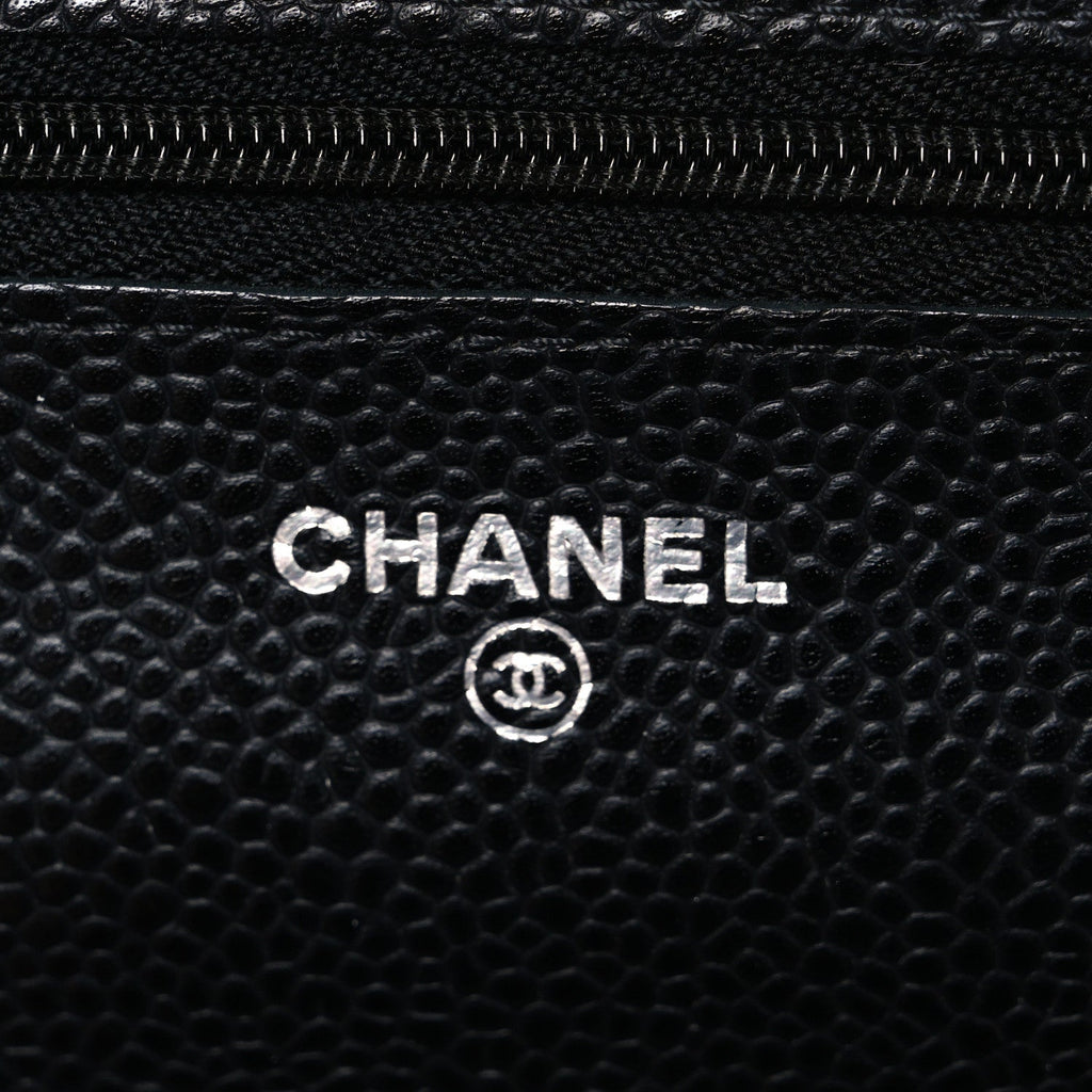 Caviar Quilted Wallet On Chain WOC Black