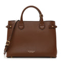 Grainy Calfskin House Check Medium Banner Tote Tan