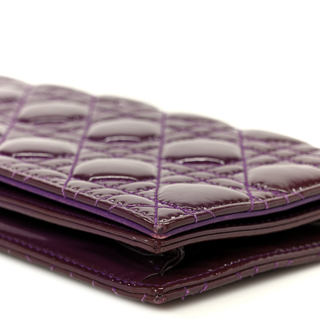 Patent Cannage Lady Dior Convertible Clutch Purple