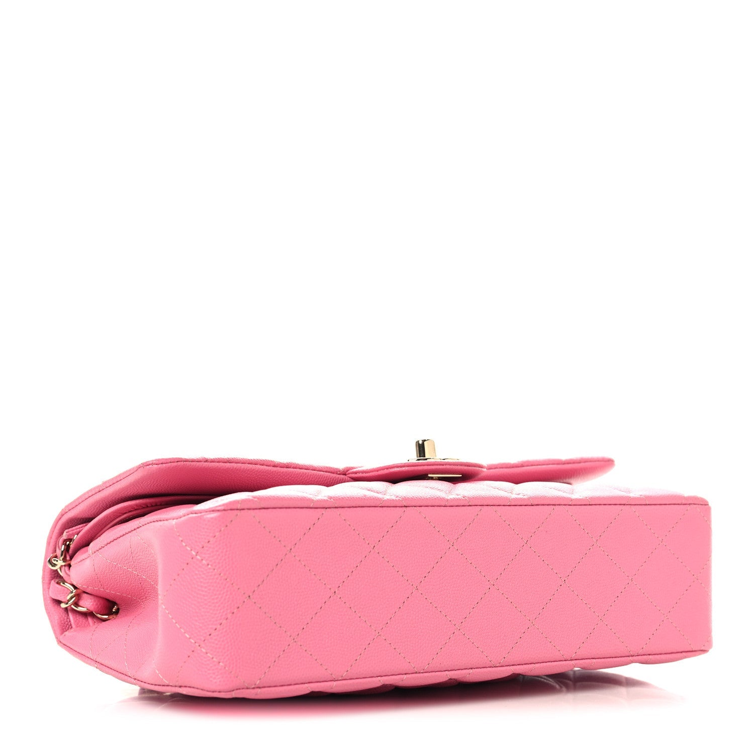 Caviar Quilted Medium Double Flap Pink