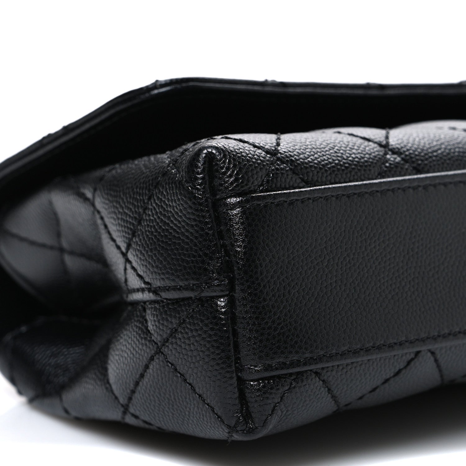 Caviar Quilted Maxi East West Coco Handle Flap Black Black
