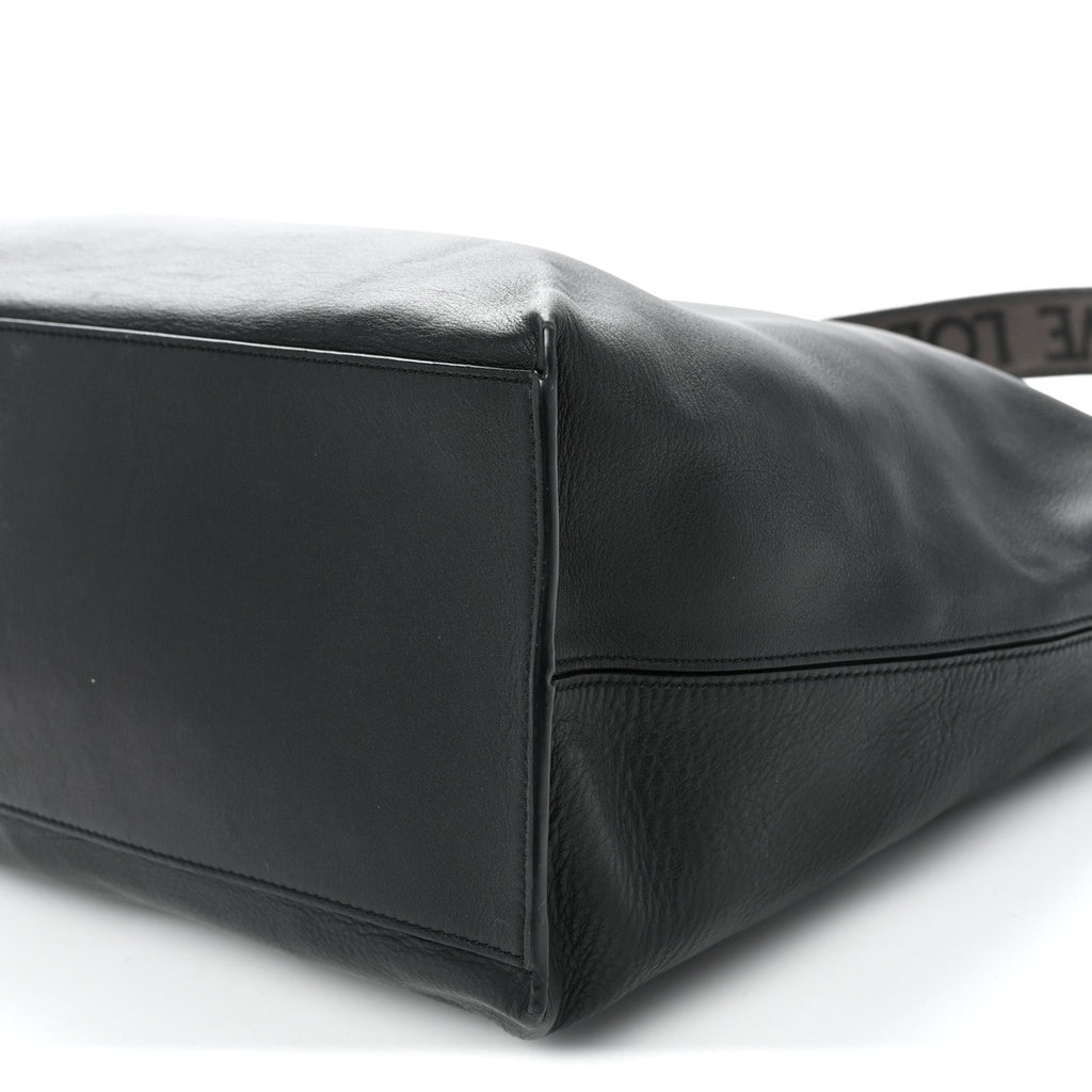 Supple Smooth Calfskin Jacquard Medium Cubi Crossbody Bag Black