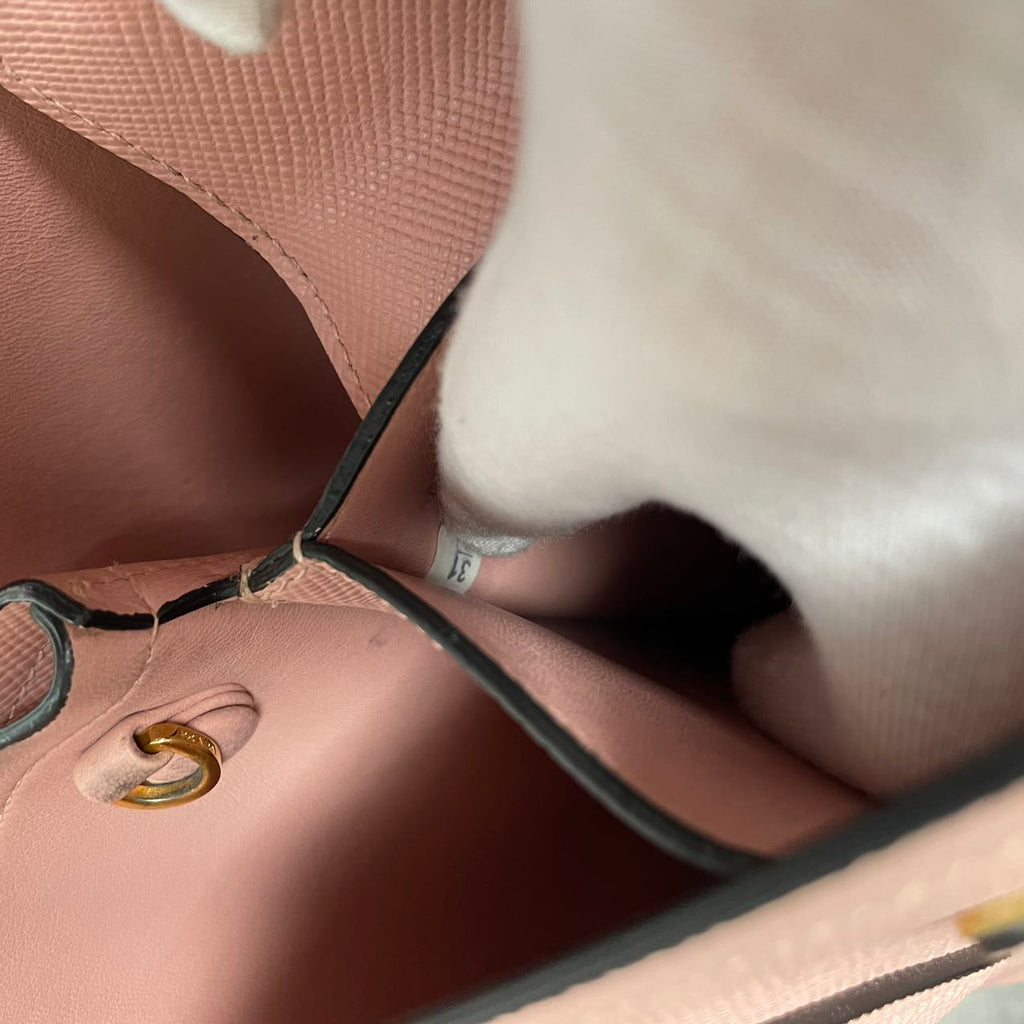 Prada Saffiano Cuir Medium Double Bag Pink