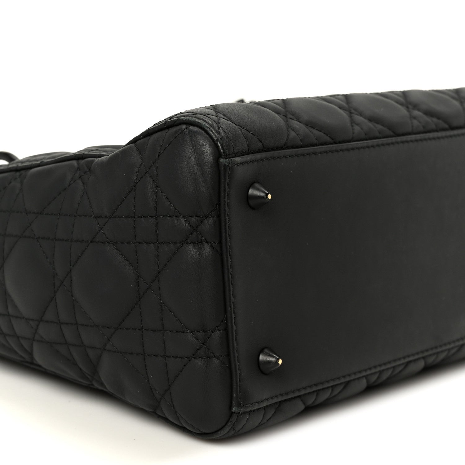 Ultra Matte Calfskin Cannage Medium Lady Dior Black