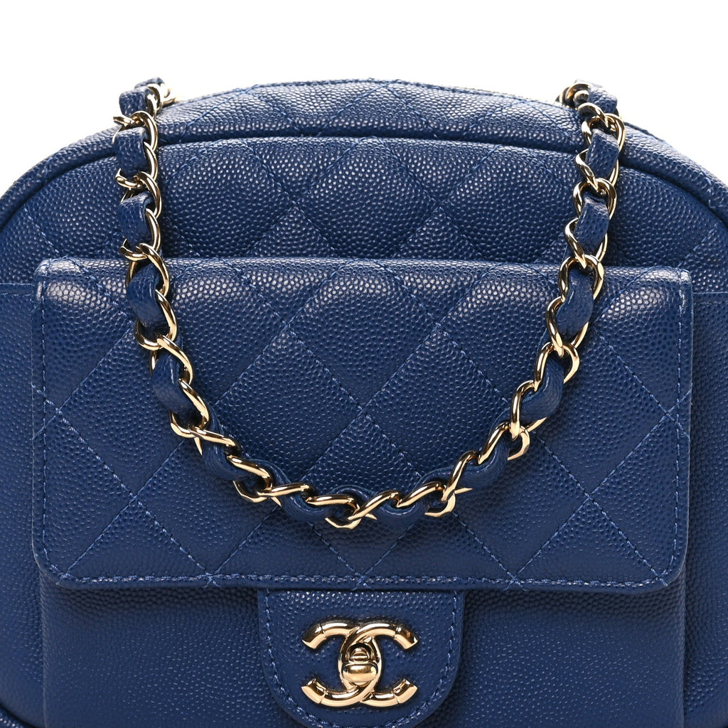 Caviar Quilted CC Day Camera Case Blue