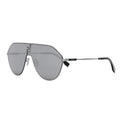 Fendi Sunglasses Aviator Full Rim, Ruthenium Frame and Smoke Mirror Lens FE40080U12C