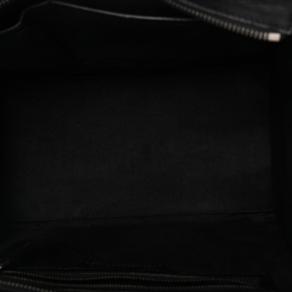 Drummed Calfskin Mini Luggage Black